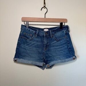 J. Crew Shorts Women's Size 26 Blue Jean Denim Cuffed Hem Casual